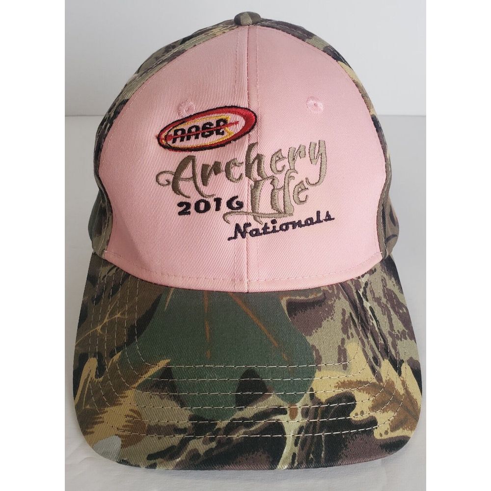 OTTOflex Camo/Pink NASP Archery Life 2016 Nationals Baseball Hat/Cap Unisex